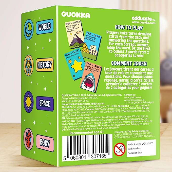 Quokka Trivia Games for Kids - 4 Set World, Space, History and Human Body - Image 8