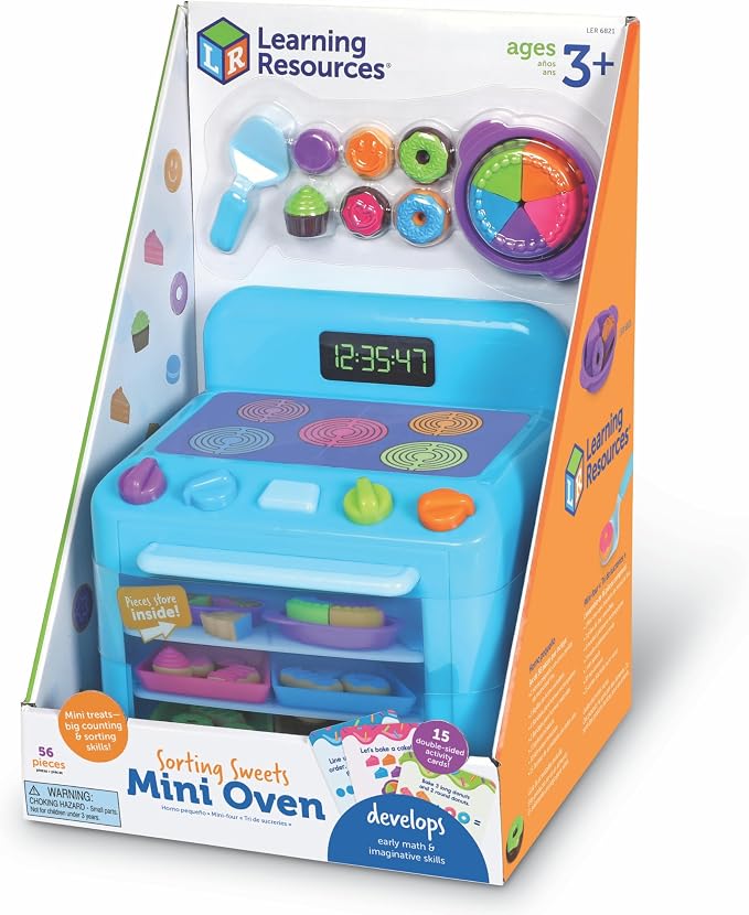 Learning Resources Sorting Sweets Mini Oven, Play Food, Kids Kitchen Playset, Pretend Play Toys, Mini Food, Sorting Toys, Montessori Cooking Set for Toddlers - Image 7