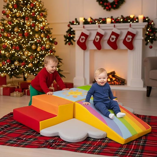 Captivating Non-Toxic Foam Climbing Blocks for Toddlers – 6-Piece Soft Play Set for Motor Skills, Crawling & Color Learning – Easy-to-Clean, Eco-friendly, Anti-Slip Indoor Climber for Toddlers