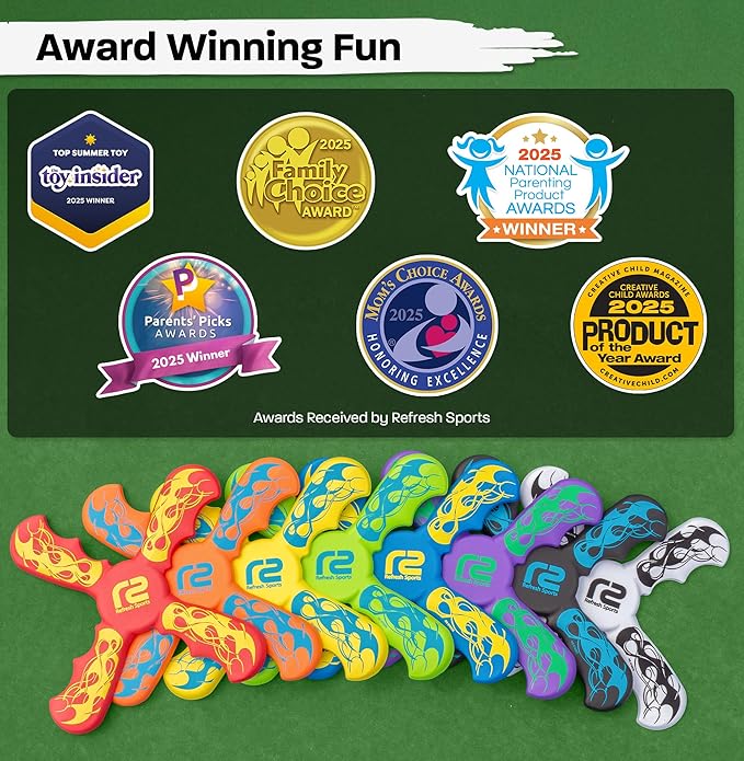 Pool Toys Foam Boomerang - Fun Stocking Stuffer Gifts for Girls & Boys All Ages - Easy to Use & Soft and Safe - Beach Games & Summer Fun - Outdoor Toys For Kids Ages 6 7 8 9 10 11 12 + Year Old