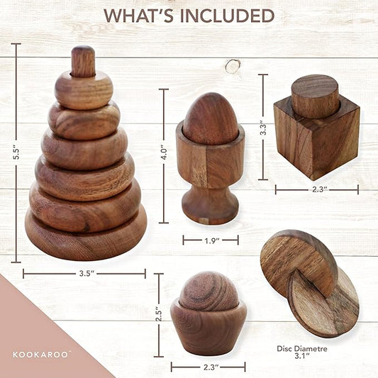 Montessori Wooden Baby Toys, Montessori Toys for 1 Year Old, Baby Toys 6 to 12 Months, 1 Year Old Toys, Wooden Toys, 6 Month Old Baby Toys, Montessori Toy, Stacking Rings