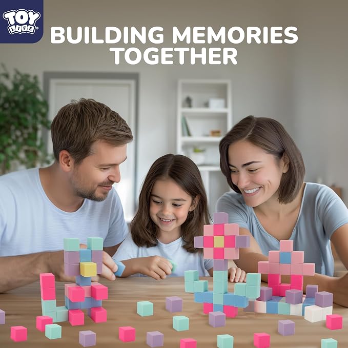 TOY Life Pastel Magnetic Blocks, 64-Piece STEM Set, Ages 3-8 - Image 7