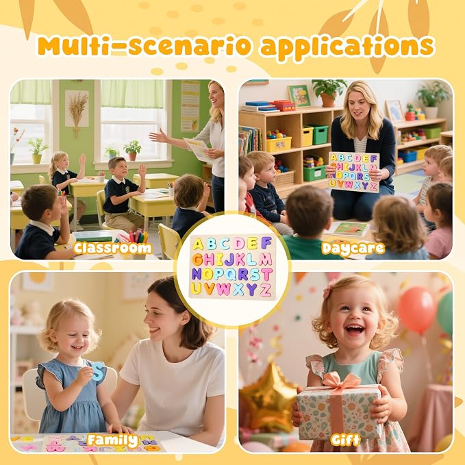 Alphabet Puzzles Wooden for Toddlers, ABC Montessori Toys - Image 7