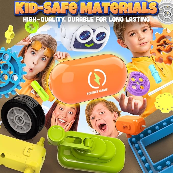 SMILESSKIDDO 50-in-1 Robot Kit, 438 Pcs DIY Educational Science Kit, Multiple Model STEM Toys, Building Experiment Toys for Ages 6-13 Boys Girls, Ideal Gift for Christmas, Holidays (8025E)