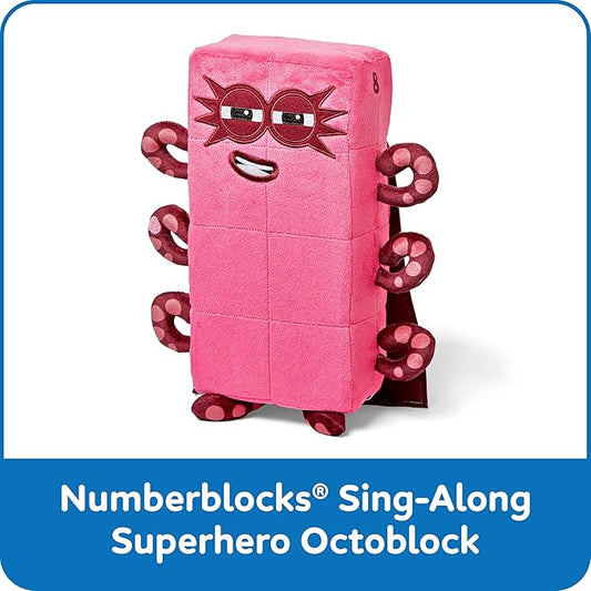 hand2mind Numberblocks Sing-Along Superhero Octoblock Plush, Music Toys, Numbers for Toddlers, Preschool Math Learning Toys, Light Up Stuffed Animal Plushies, Counting Blocks, Kids Birthday Gifts