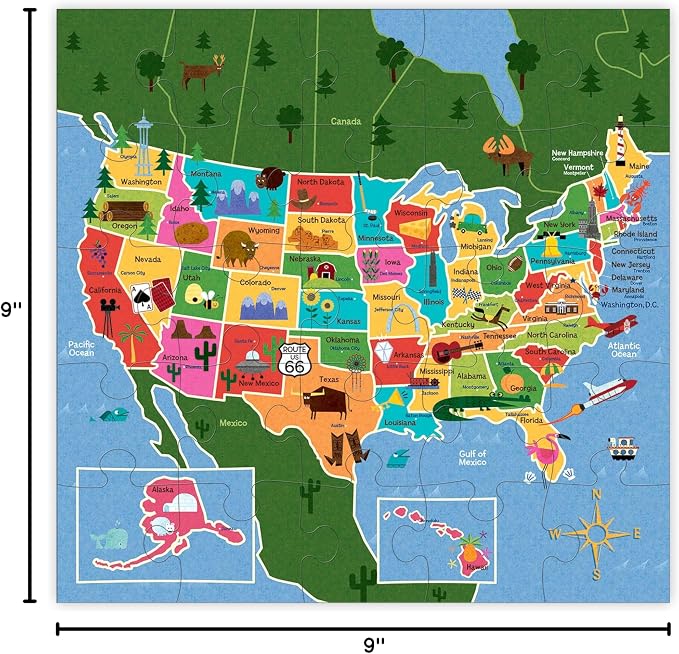 Mudpuppy Map Of USA - Jumbo 25 Piece Jigsaw Floor Puzzle Featuring States, Capitals, and More! - Image 7