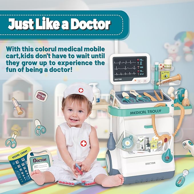 Deluxe Doctor Kit for Kids - 26 Piece Pretend Medical Station Toy Set with Play Stethoscope and Medical Instruments - Perfect Role Play Gift for Toddlers and Young Children