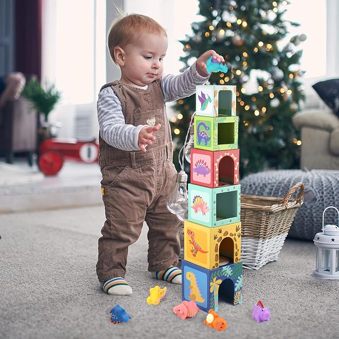 Toddlers and Babies Dinosaur Sorting and Stacking Toys Blocks for 1-3 Kids - Image 7
