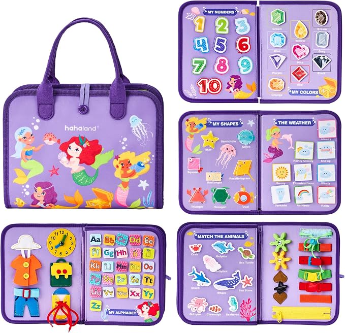 hahaland Busy Board Montessori Toys 3 Year Old Girl Gifts 3rd Bithday Idea - Image 9