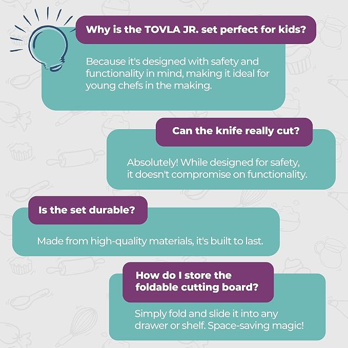 TOVLA JR. Premium Montessori Kid-Safe Knife & Cutting Board Set – Real Kitchen Tools for Toddlers & Young Kids Learning to Cook, Safe & Easy for Begin... - Image 9