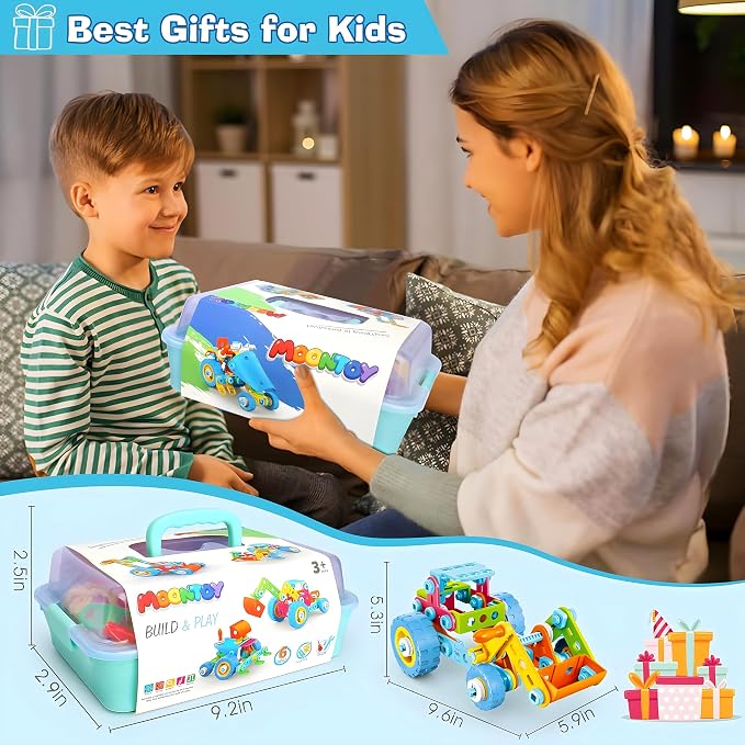 MOONTOY STEM Toys for 3 4 5 6 7 8+ Year Old Boy Birthday Gift, Building Toys for Kid Age 4-8 5-7 6-8 8-12, Preschool Educational Stem Kit Creative Activities for Boys Girls Christmas Idea Gift 118pcs - Image 7