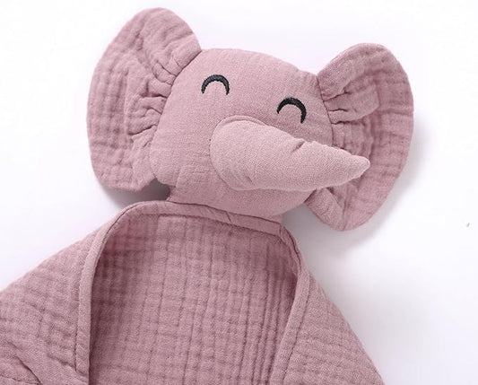 Organic Elephant Loveys for Babies,Muslin Baby Security Blankets for Babies,Soft Elephant Baby Snuggle Animals for Newborn,Newborn Baby Gift,Baby Gift for Boys and Girls (Violet)