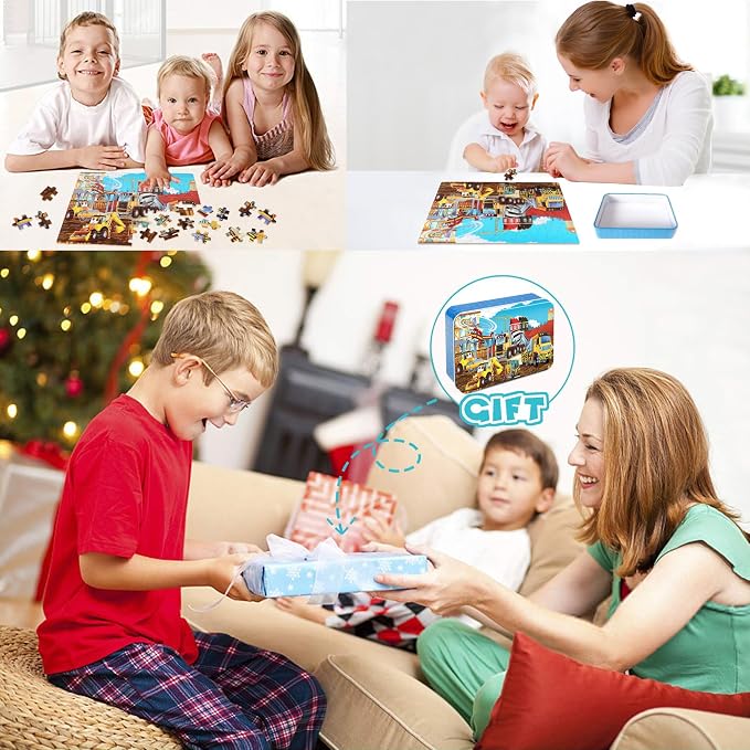 LELEMON Puzzles for Kids Ages 4-8 Construction Vehicles 100 Piece Puzzles for Kids Educational Jigsaw Puzzles Toys Gift for Boys Girls Age 4, 5, 6, 7, 8 Years Old - Image 7