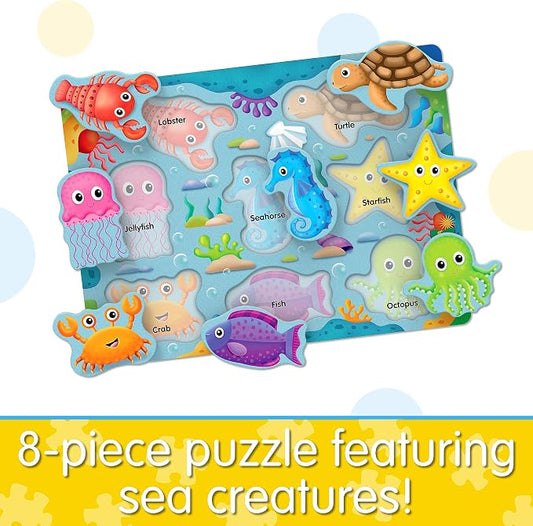 The Learning Journey: Under The Sea Lift & Learn - 26 Piece Puzzle - Ocean Friends Puzzles for Toddlers - Preschool Games & Activities for Preschool Games & Activities for Children Ages 2-5 Years - Image 2