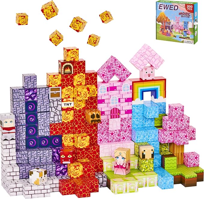 200PCS Magnetic Blocks, Magnetic Building Blocks Cubes Tiles for Kid - Image 8