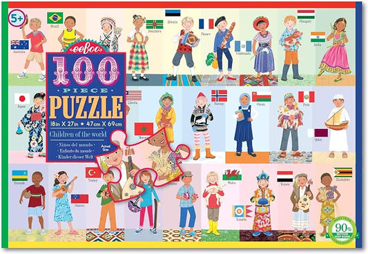 eeBoo: Children of The World 100 Piece Puzzle, Allows Children to Learn About Different Countries, Encourages Problem Solving, Pieces That Fit and Snap Together with Ease, for Ages 5 and up - Image 2