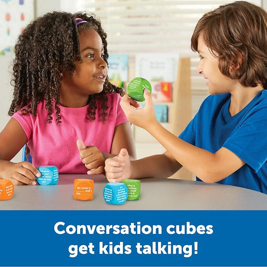 Learning Resources Let's Talk Cubes - Social Emotional Activities, Speech Therapy Materials, Ice Breaker, Occupational Sensory Gifts For Boys And Girls, Classroom Must Haves, Teacher Supplies - Image 2
