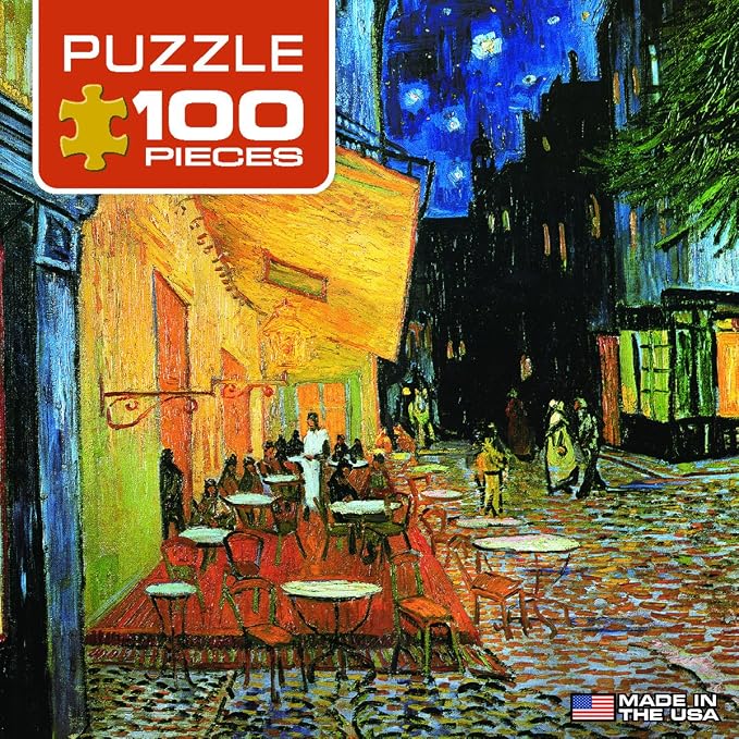 EuroGraphics Cafe at Night by Vincent Van Gogh Mini Puzzle (100-Piece) - Image 4