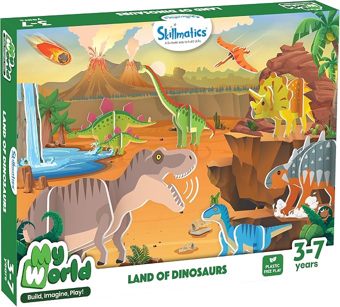 Skillmatics STEM Building Toy – My World Land of Dinosaurs - Image 6
