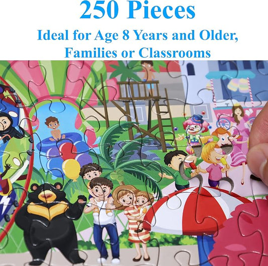 Think2Master Amusement Park 250 Pieces Jigsaw Puzzle. Great Gift. Large Pieces. Size: 14.2” X 19.3” - Image 2
