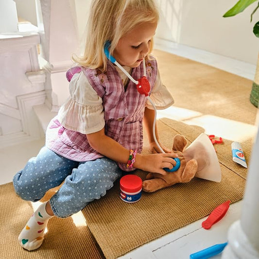 Melissa & Doug Examine and Treat Pet Vet Play Set, 24-Piece Animal Doctor Playset with Dog & Cat Plushies, Pet Doctor Kit & Accessories, Preschool Toys for Girls & Boys Ages 3+ - Image 2