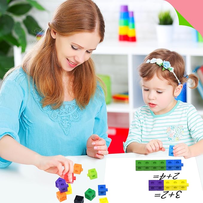 SpriteGru 200PCS Math Linking Cubes, Connecting and Counting Snap Blocks for Early Learning, Educational Toy for Preschool, Kindergarten, Homeschool - Image 7
