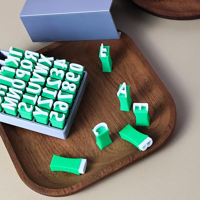 Alphabet Stamps Set for Clay Pottery - Polymer Clay Tools, Uppercase and Lowercase Alphabet Number Symbols Small Press Fondant Embosser DIY Cookie Stamps (Uppercase Alphabet & Numbers)