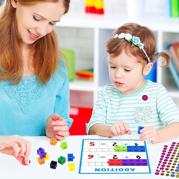 SpriteGru Math Linking Cubes, Math Cubes Manipulatives with Activity Cards Linking Cube Math Counters for Kids Kindergarten Learning Activities - Image 6