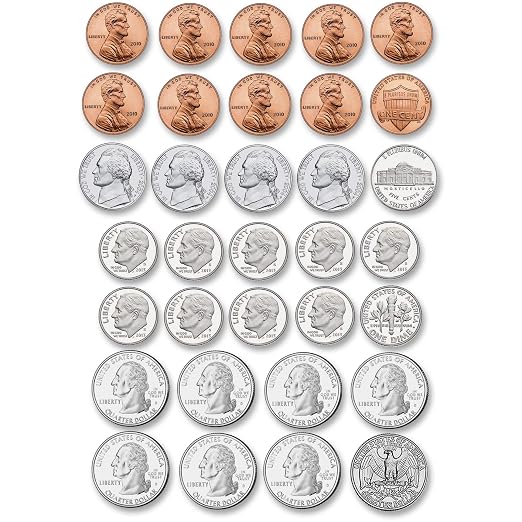 Ashley-10067 US Coin Money Set Die-Cut Magnets, Multi by Ashley