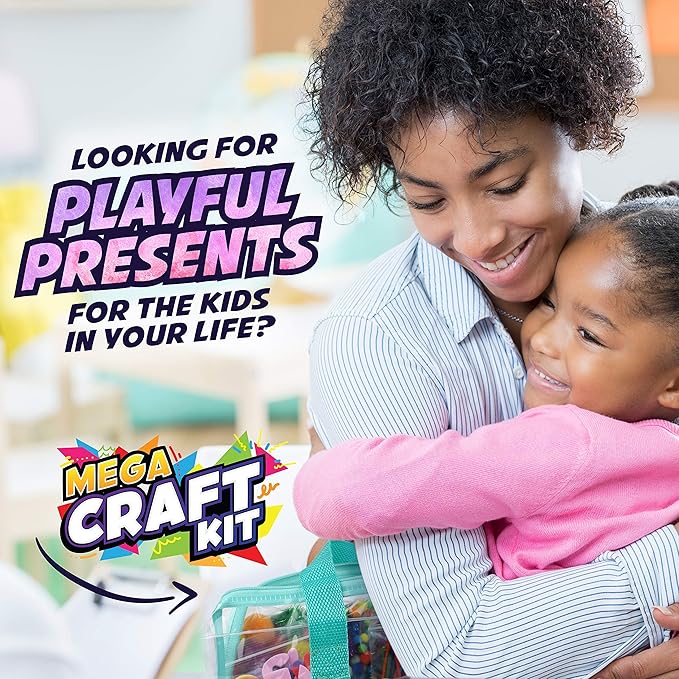 Mega Arts and Crafts Supplies Kit for kids - Boys and Girls age 4 5 6 7 8 years old - Toddler Art Set Activity Materials Bag - Great for Preschool, kindergarten, and Homeschool DIY Crafting Projects