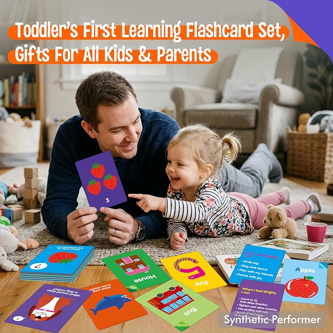 144 PCS Early Learning Flashcards,Double-Sided Cards—Alphabet,Numbers, Foods, Animals, Shapes, Colors, Home Objects, Speech Therapy Toys, Learning Tool for Kindergarten, Toddlers, Preschool Activities - Image 7