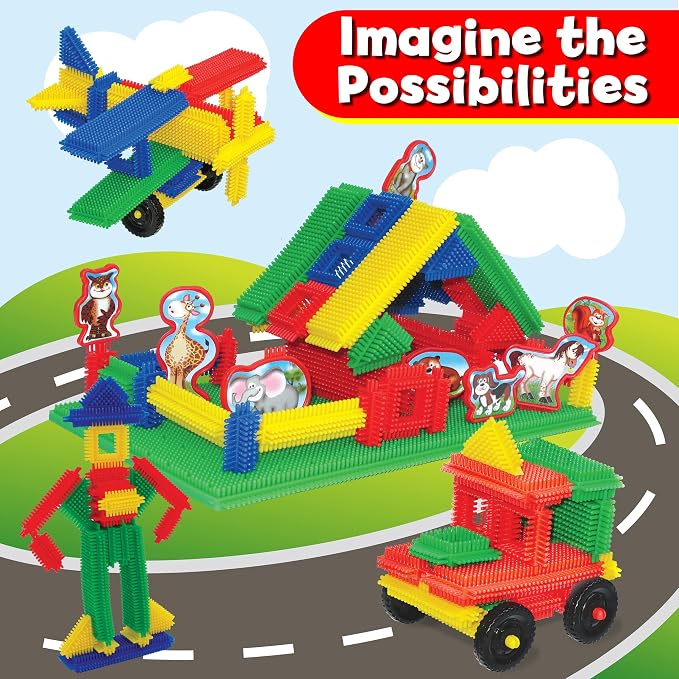 Ryan's Room Thistle Blocks – STEM Toys Building Blocks – Innovative Building Toys for Toddlers 3-5 – 210 Pieces Colorful, Chunky Interlocking Construction Set - Image 8