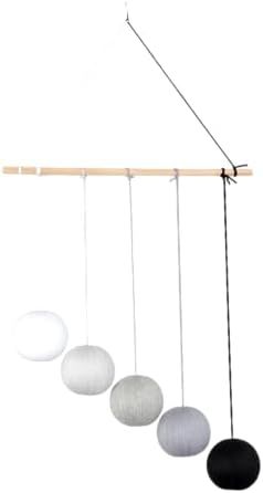 Montessori Mobile Mega Set with Baby Gym – 12-Piece Handmade Newborn Visual & Sensory Development System (Bell and Ring Mobile, Gobbi, Dancer, Octahedron, Wooden Musical, Puzzle Ball) (Black & White) - Image 2