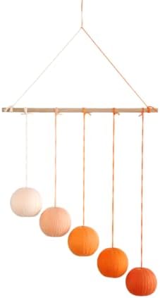 Montessori Mobile Mega Set with Baby Gym – 12-Piece Handmade Newborn Visual & Sensory Development System (Bell and Ring Mobile, Gobbi, Dancer, Octahedron, Wooden Musical, Puzzle Ball) (Orange) - Image 2