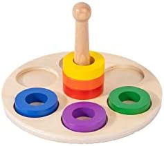Adena Montessori 6-Ring Rainbow Stacker, 12m+ by AdenaMontessori