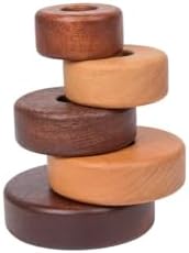 Wooden Stacking Rings for Babies, Montessori Stacker Toys for Toddlers 18+ Months, Educational Learning Sorter and Stacking Tower, Natural Wood Toy for Fine Motor Skills (Circle) - Image 6