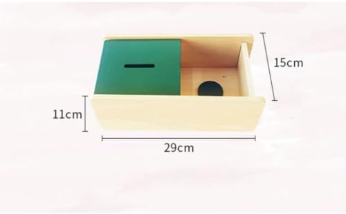 Montessori Coin Box & Practical Life Activity Set - Wooden Coin Drop Box, Savings Bank with Coins & Felt Cup - Image 6