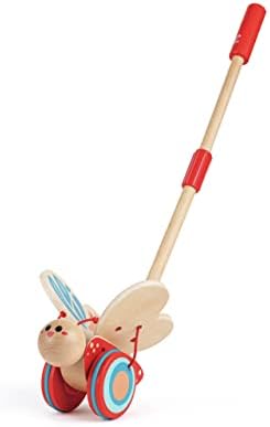 Award Winning Hape Butterfly Wooden Push and Pull Walking Toy, L: 6.3, W: 5.8, H: 22.2 inch, Red by Unknown