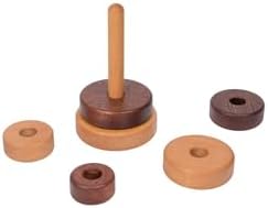 Wooden Stacking Rings for Babies, Montessori Stacker Toys for Toddlers 18+ Months, Educational Learning Sorter and Stacking Tower, Natural Wood Toy for Fine Motor Skills (Circle) - Image 2