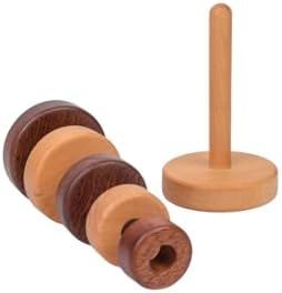 Wooden Stacking Rings for Babies, Montessori Stacker Toys for Toddlers 18+ Months, Educational Learning Sorter and Stacking Tower, Natural Wood Toy for Fine Motor Skills (Circle) - Image 5