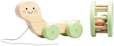 Pearhead Wooden Turtle Push and Pull Toy, Montessori Baby Walker Toy - Image 4