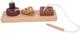 Adena Montessori Wooden Lacing Threading Toys,Geometric Lacing Toys for Toddlers,Educational Threading Shapes for Kids,Fine Motor Skills Gift for 1 2 3 4 Years Old Toddlers Baby Kids - Image 3