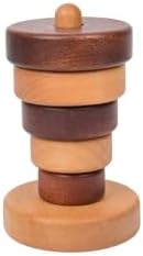 Wooden Stacking Rings for Babies, Montessori Stacker Toys for Toddlers 18+ Months, Educational Learning Sorter and Stacking Tower, Natural Wood Toy for Fine Motor Skills (Circle) - Image 7