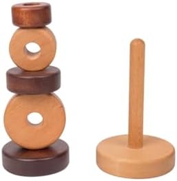 Wooden Stacking Rings for Babies, Montessori Stacker Toys for Toddlers 18+ Months, Educational Learning Sorter and Stacking Tower, Natural Wood Toy for Fine Motor Skills (Circle) - Image 4
