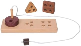Adena Montessori Wooden Lacing Threading Toys,Geometric Lacing Toys for Toddlers,Educational Threading Shapes for Kids,Fine Motor Skills Gift for 1 2 3 4 Years Old Toddlers Baby Kids - Image 4