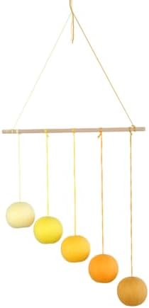 Montessori Mobile Mega Set with Baby Gym – 12-Piece Handmade Newborn Visual & Sensory Development System (Bell and Ring Mobile, Gobbi, Dancer, Octahedron, Wooden Musical, Puzzle Ball) (Yellow) - Image 2
