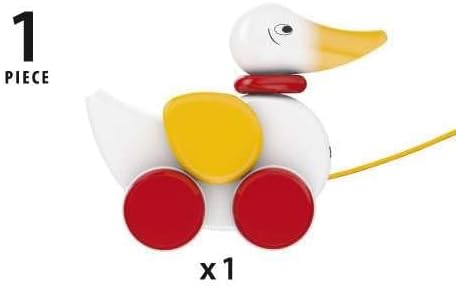 BRIO Infant & Toddler 30323 - Pull Along Duck Wood Baby Toy | Flapping Wings | Engaging Motor Skill Development | Certified Sustainable Wood Materials | Ideal for Kids Ages 1 and Up - Image 4