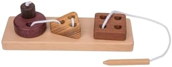 Adena Montessori Wooden Lacing Threading Toys,Geometric Lacing Toys for Toddlers,Educational Threading Shapes for Kids,Fine Motor Skills Gift for 1 2 3 4 Years Old Toddlers Baby Kids - Image 6
