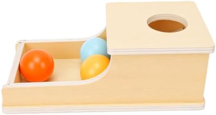 RiToEasysports Wooden Ball Drop Box, Solid Wood Object Permanence Toy, - Image 5