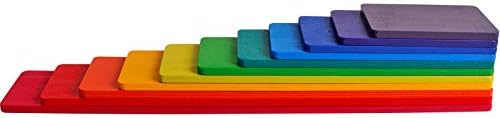 Dinhon 11 PCS Wooden Rainbow Board Oversized Stacking Game Jigsaw Puzzle Building Blocks Boys and Girls Gifts by Dinhon